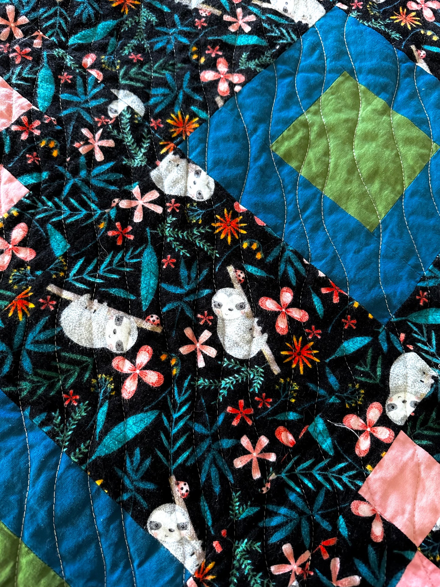 Pomegranate Sloth Quilt - Infant