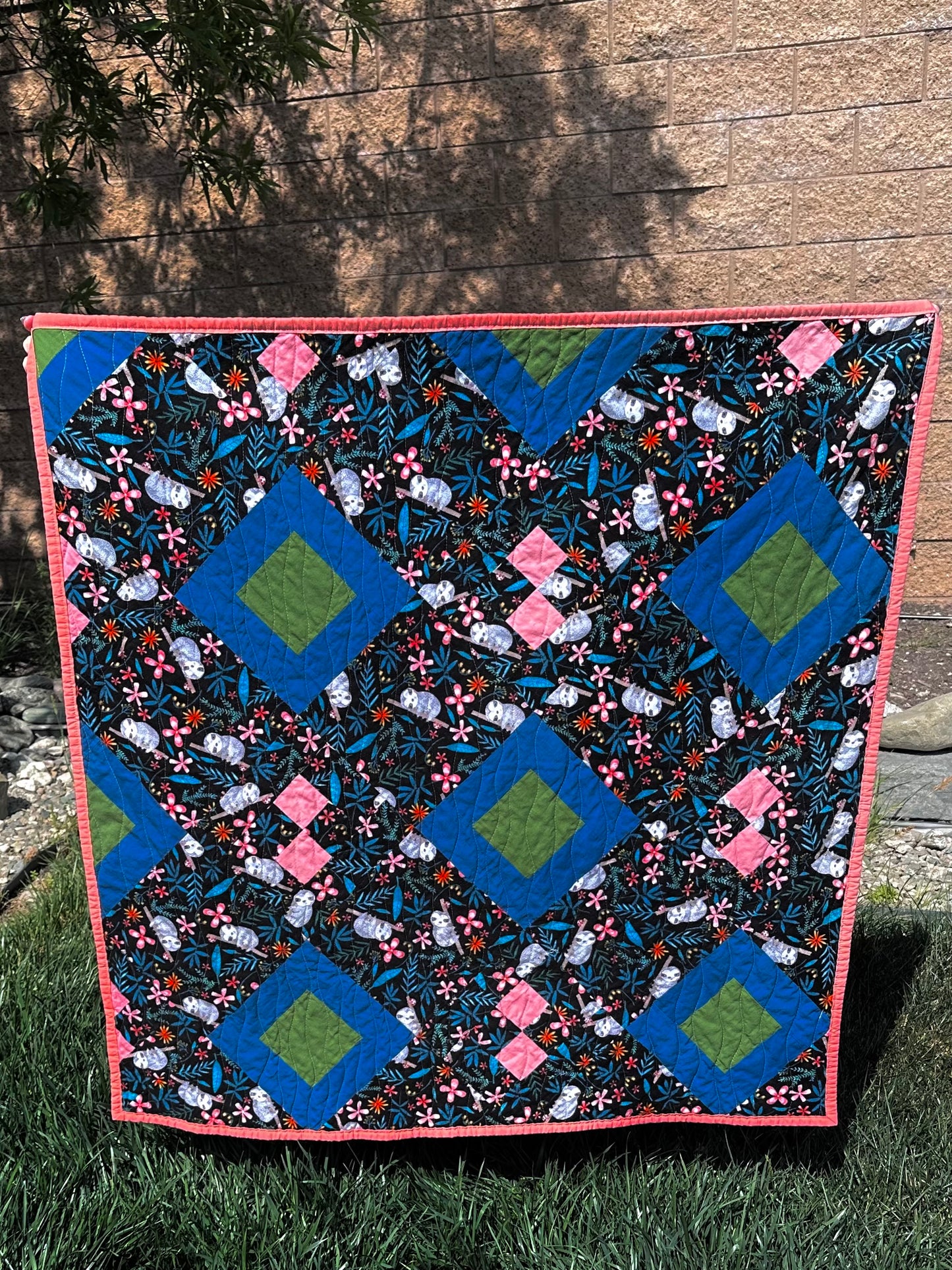 Pomegranate Sloth Quilt - Infant