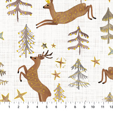 Stags White - Figo Fabrics