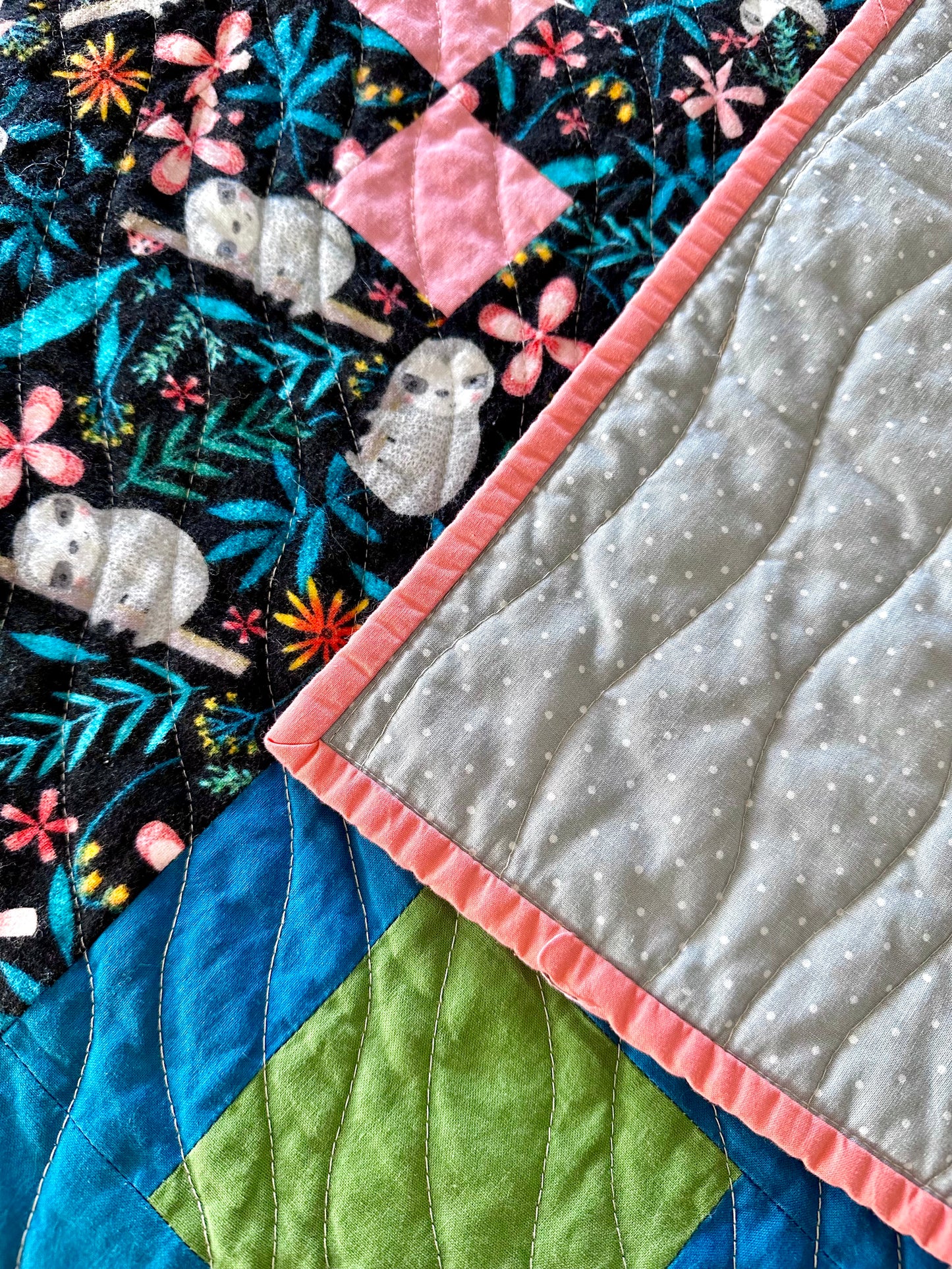 Pomegranate Sloth Quilt - Infant