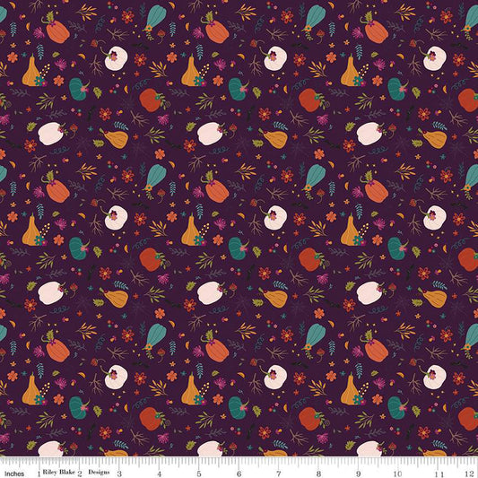 Little Witch Pumpkin Patch Purple - Riley Blake Designs