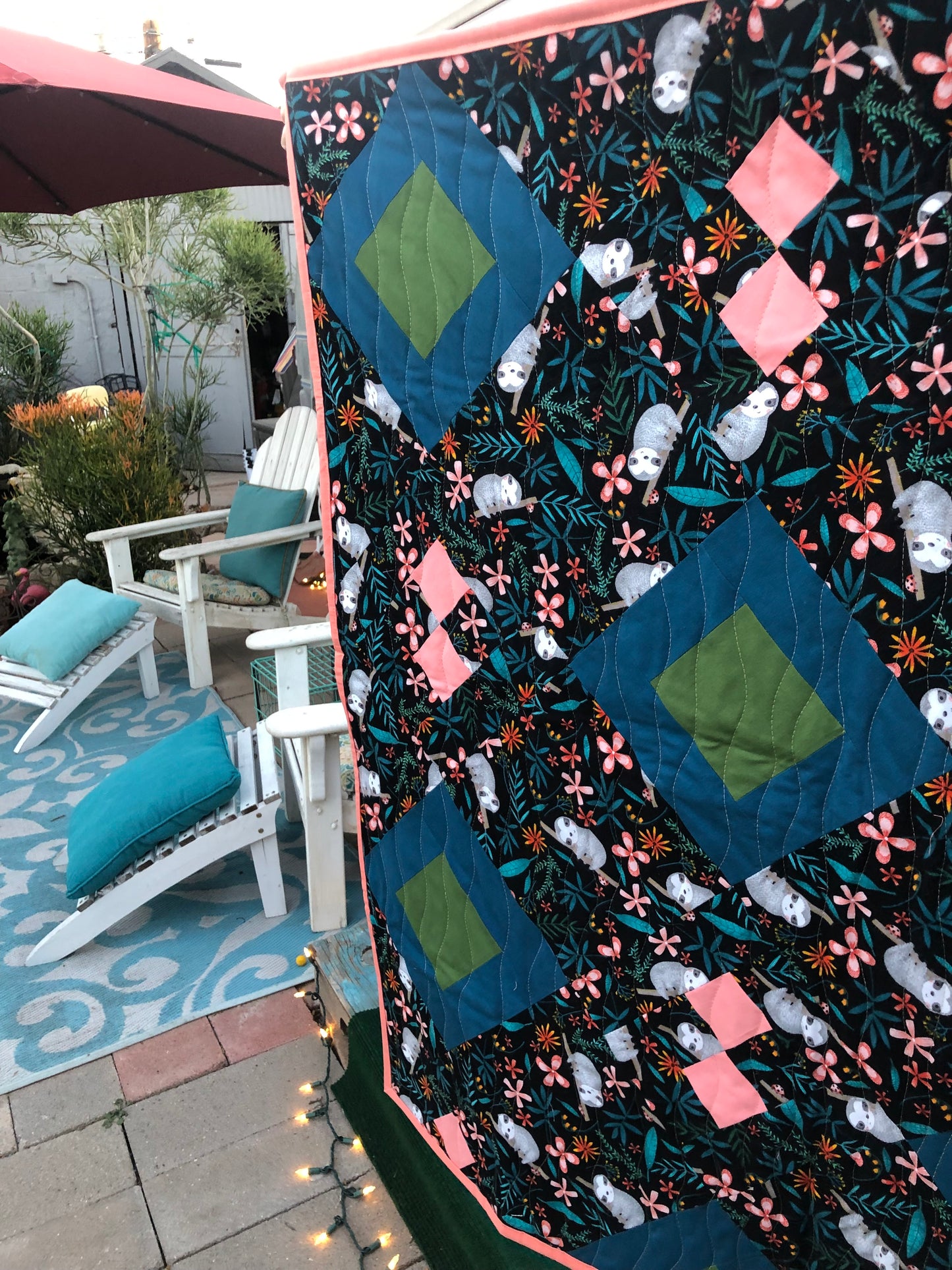Pomegranate Sloth Quilt - Infant