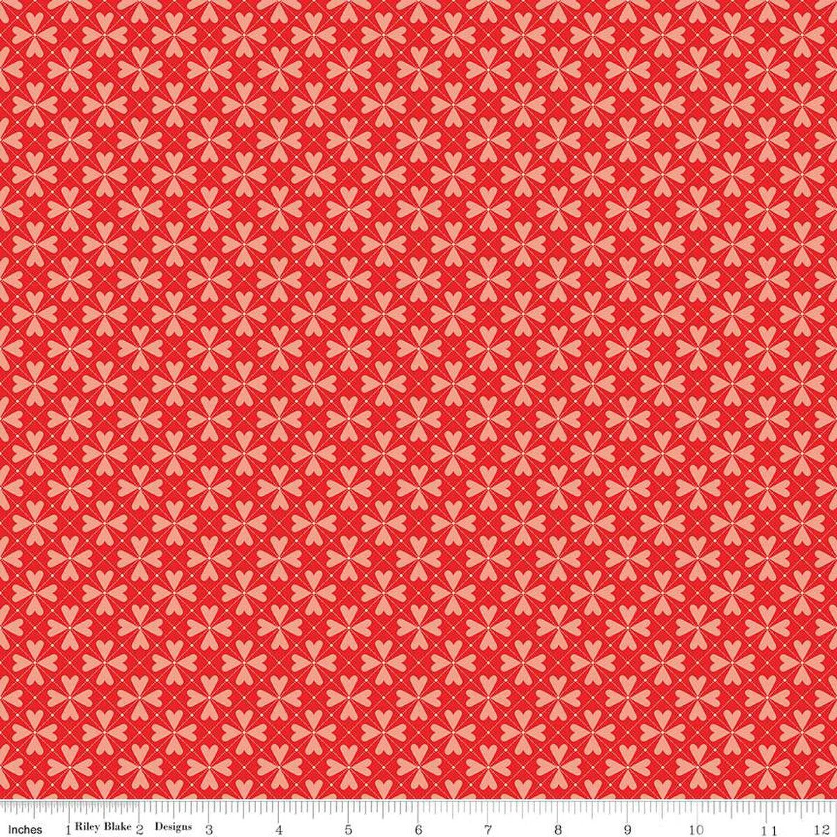 Hearts Grid Red - Riley Blake Designs