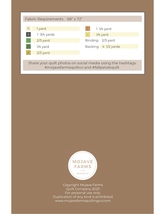 Fall Petals Quilt Pattern - Paper