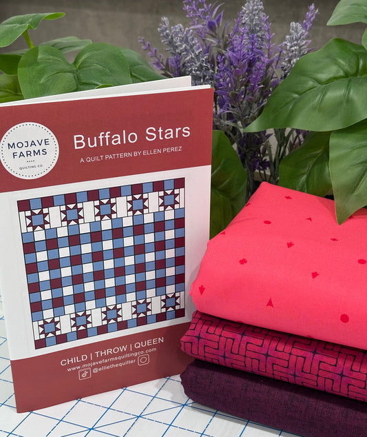 Buffalo Stars Quilt Kit - Pink Mosaic