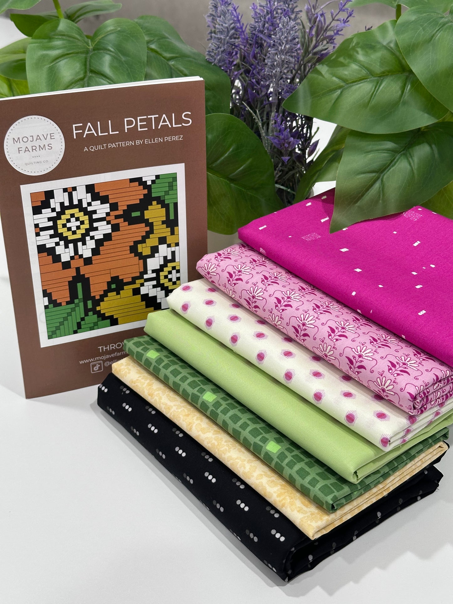 Fall Petals Quilt Kit - Fuchsia Floral