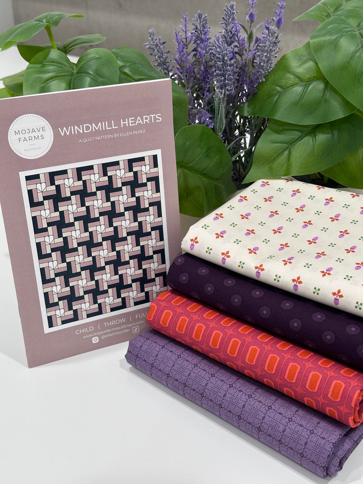 Windmill Hearts Quilt Kit - Cobblestones