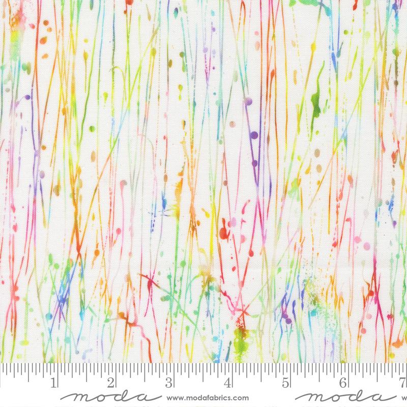 Dripping Paint Stripes Watercolor Rainbow - Moda