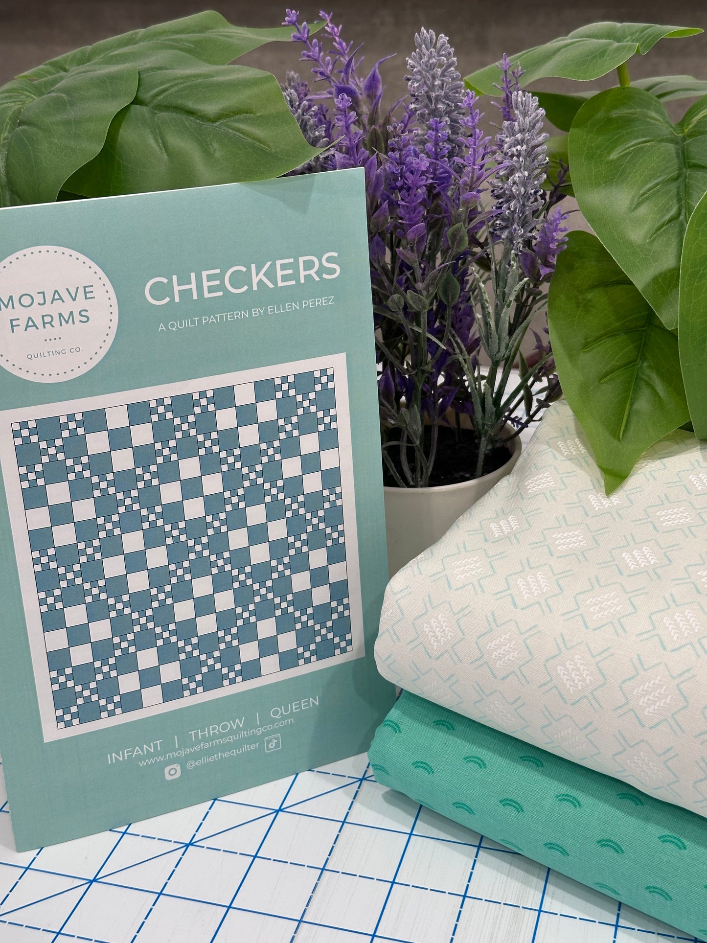 Checkers Quilt Kit - Teal
