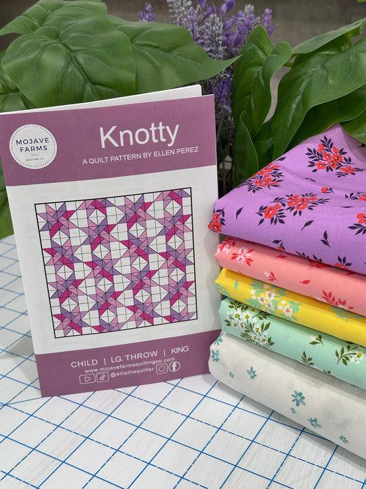 Knotty Quilt Kit - Ditzy Teal Heather