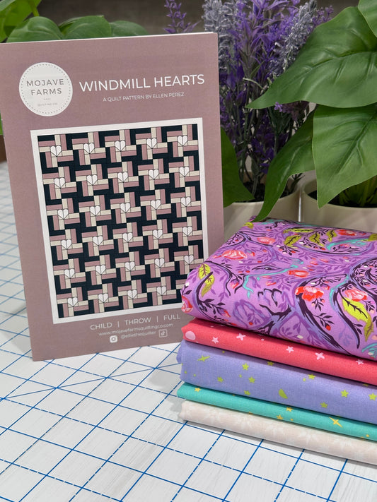 Windmill Hearts Quilt Kit - Tula Pink