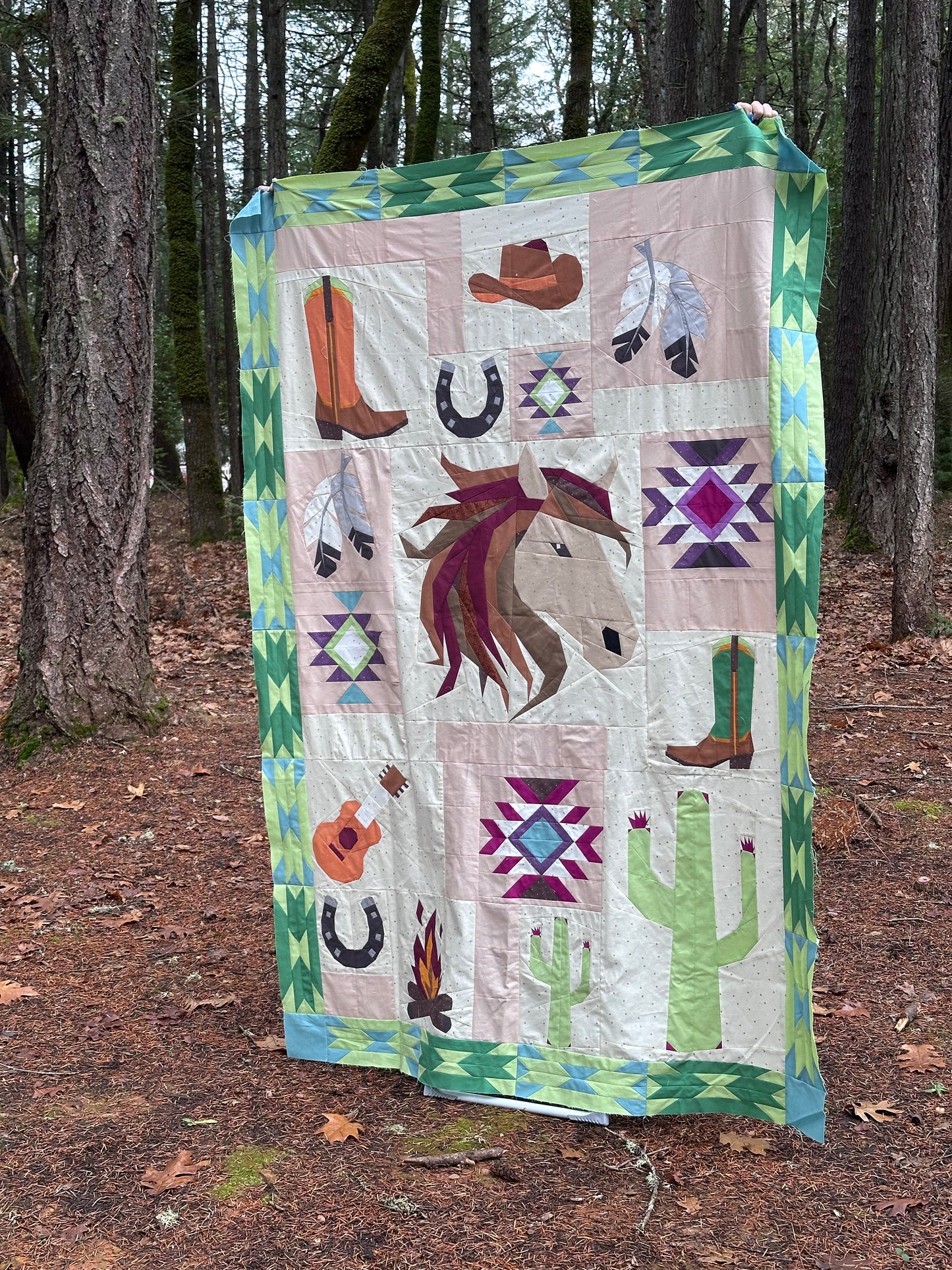 Stitchin' in the Southwest Quilt Kit - Colorway #2 (Horse block option)
