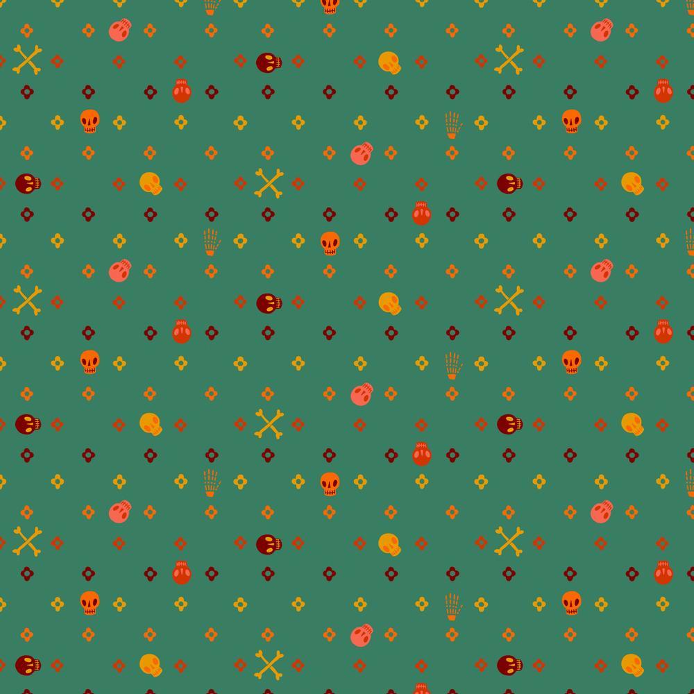 Flowery Bones Teal - Free Spirit