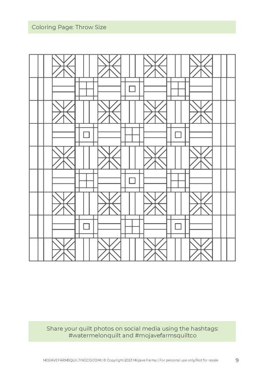 Watermelon Quilt Coloring Page