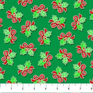 Holly Jolly Christmas Green - Northcott Fabrics