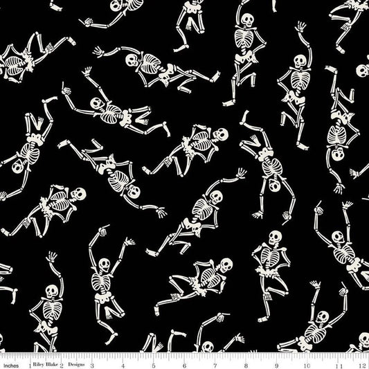 Monthly Placemats Skeletons Black - Riley Blake Designs