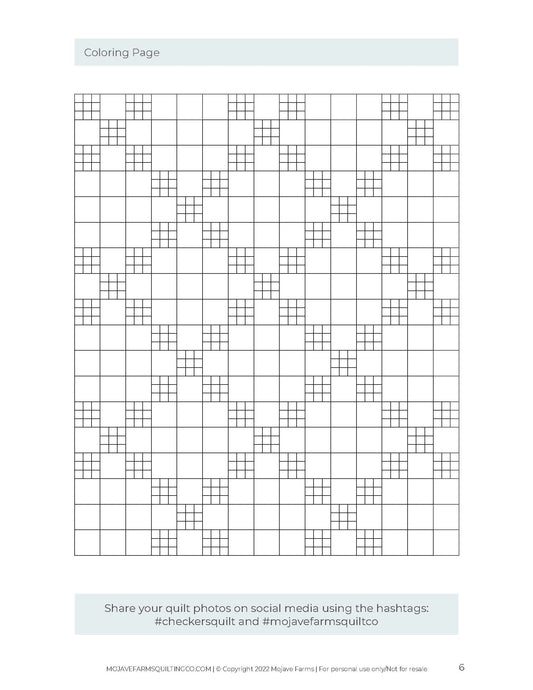 Checkers Quilt Coloring Page