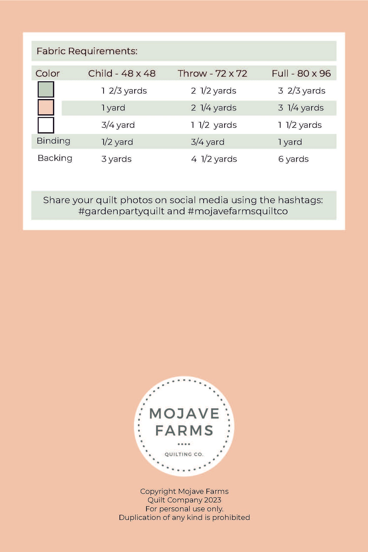 Garden Party Quilt Pattern - PDF Download