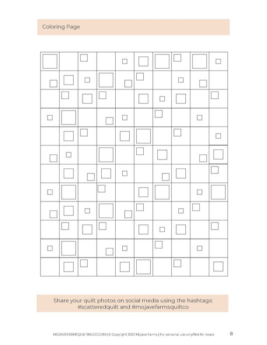 Scattered Quilt Coloring Page