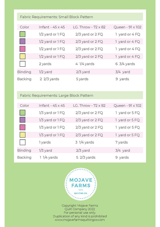 Sherbet Quilt Pattern - Paper