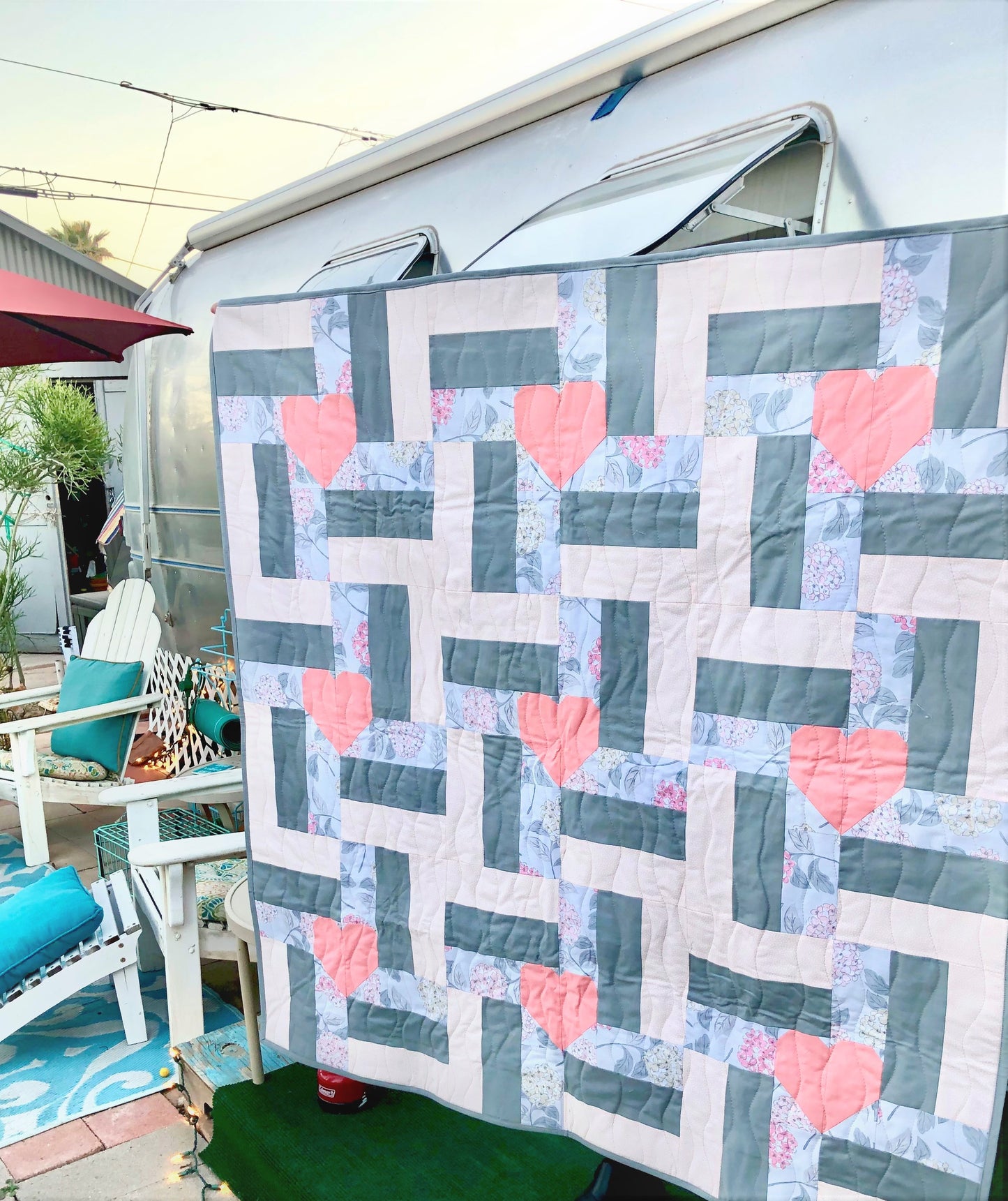 Windmill Hearts Quilt Pattern- PDF Download