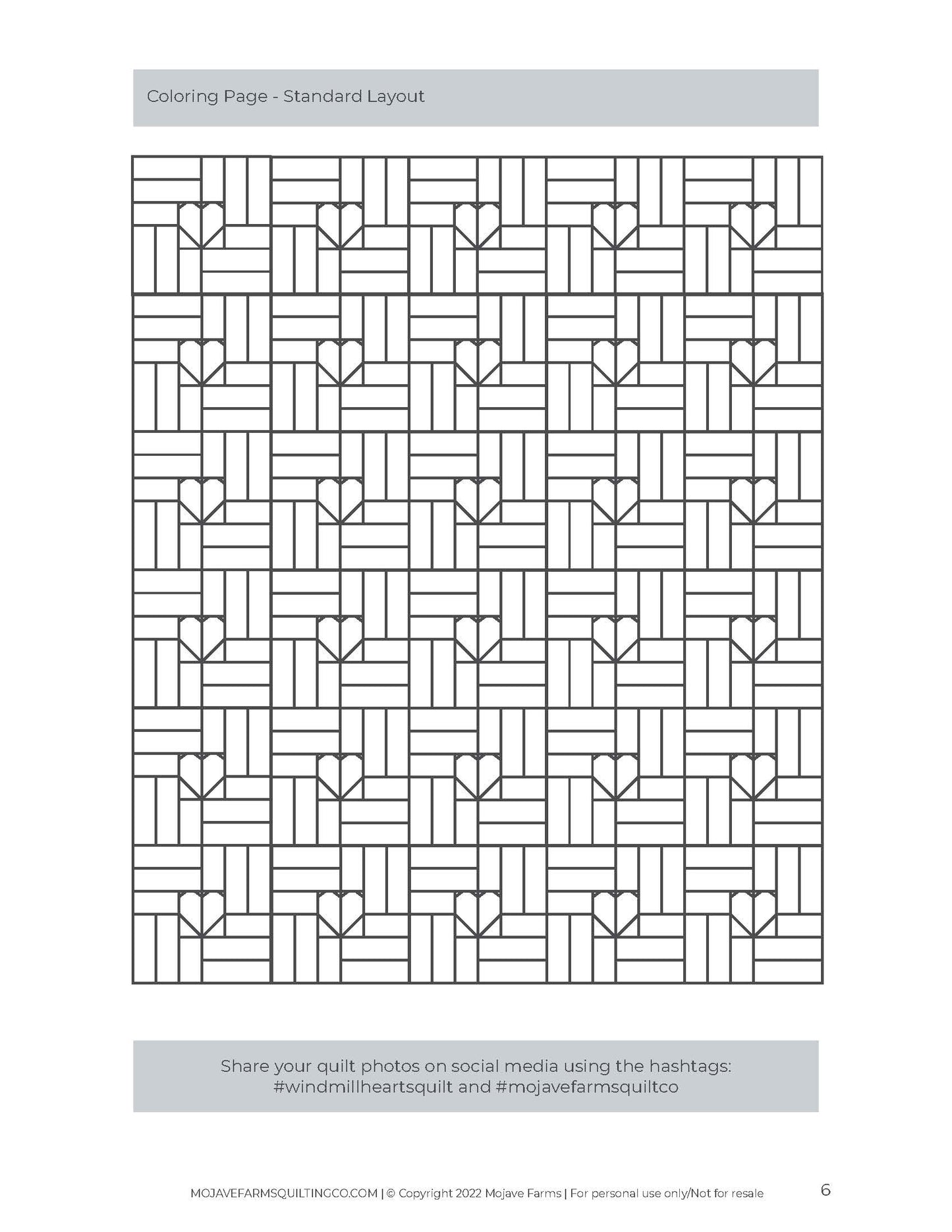 Windmill Hearts Coloring Page