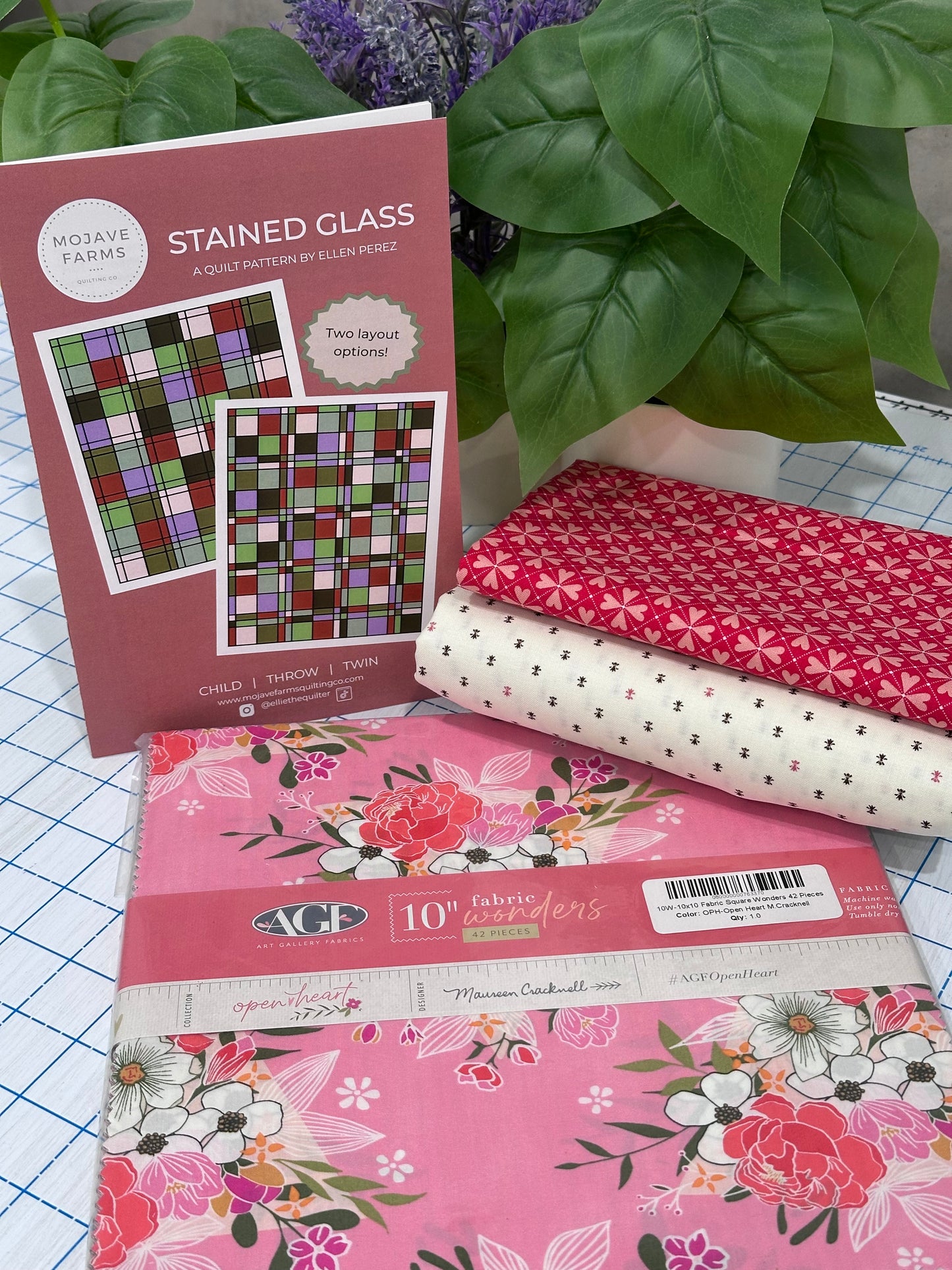 Stained Glass Quilt Kit - Open Heart