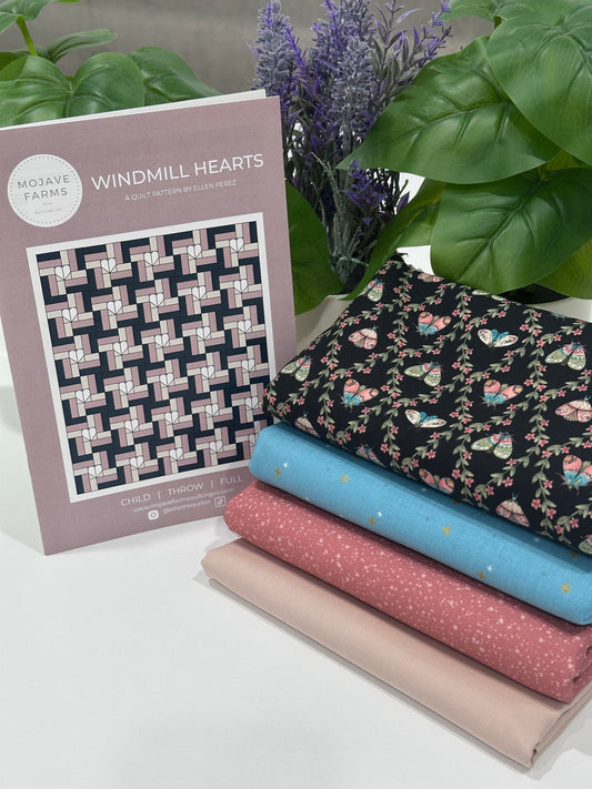 Windmill Hearts Quilt Kit - Moon Garden