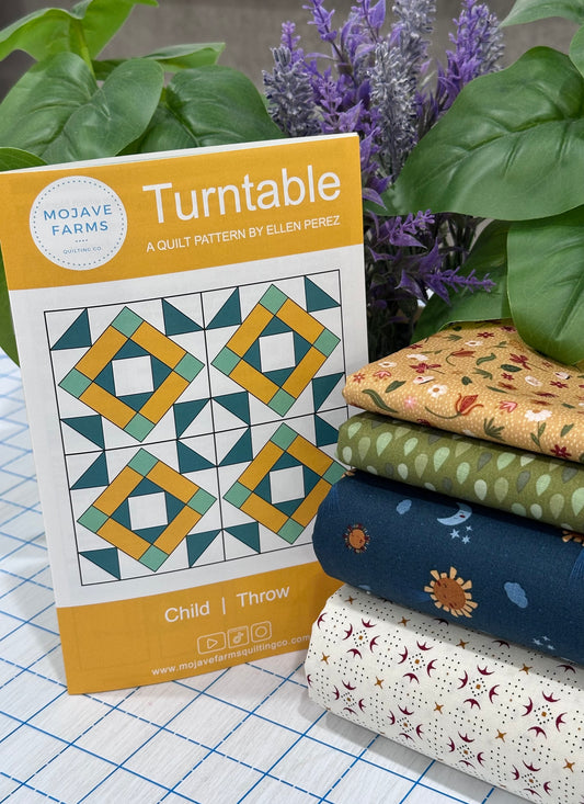 Turntable Quilt Kit - Navy Sunshine