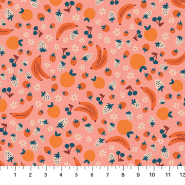 Fruit Mix Pink Multi - Figo Fabrics