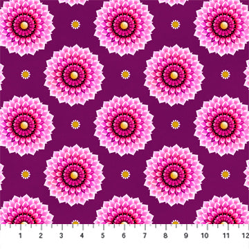 Dahlias Berry - Figo Fabrics