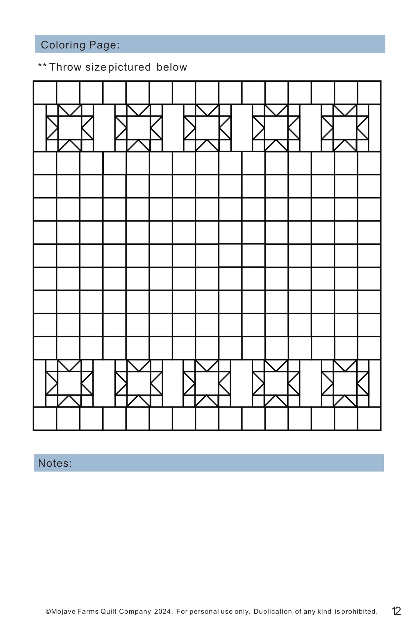 Buffalo Stars Quilt Coloring Page