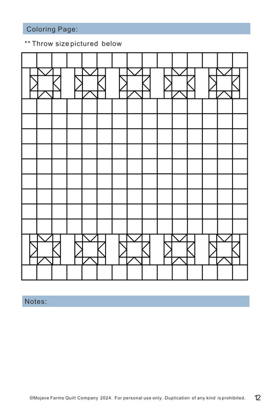 Buffalo Stars Quilt Coloring Page