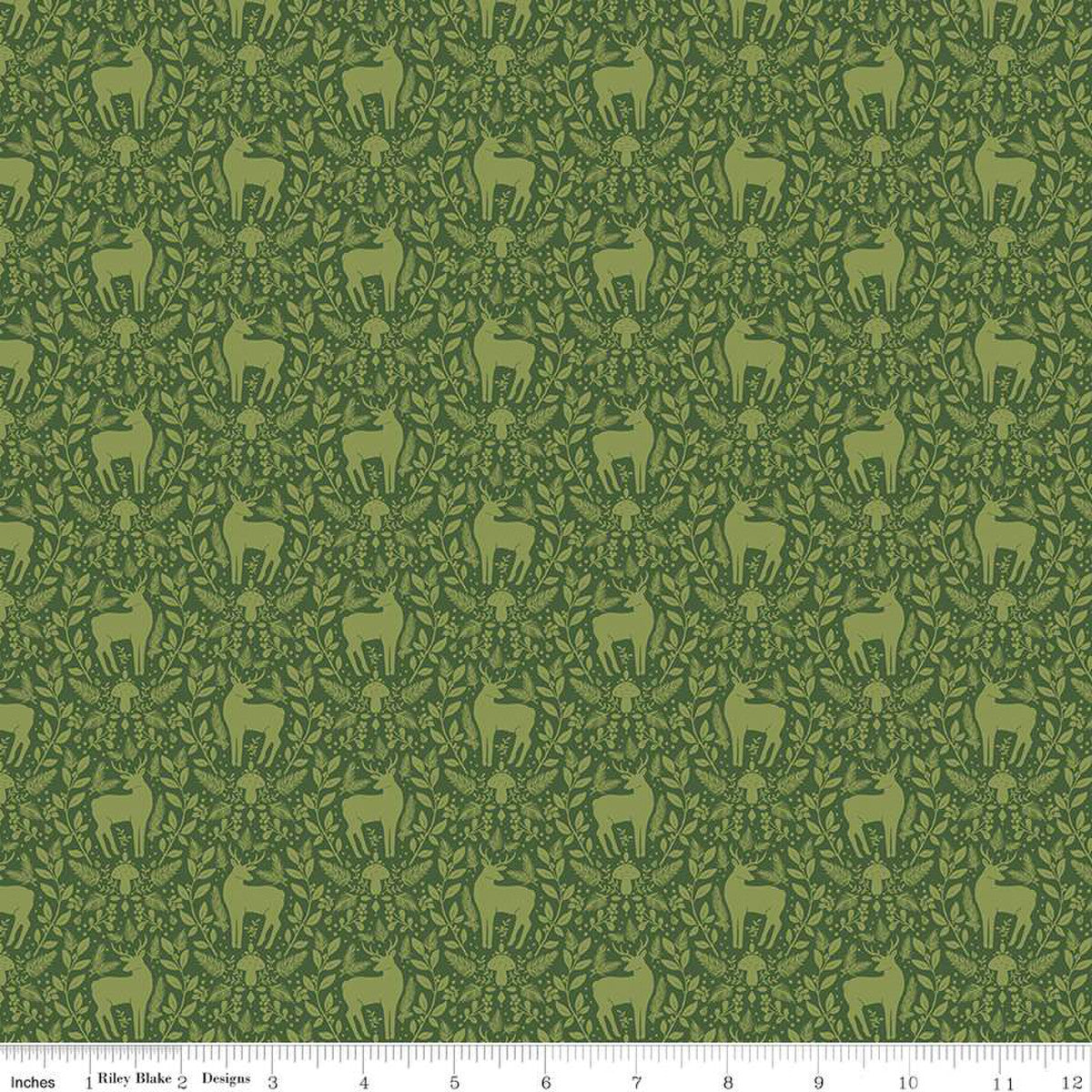 Deer Damask Green - Riley Blake Designs