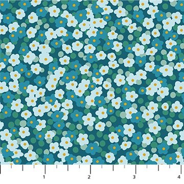 Blossoms Teal - Figo Fabrics