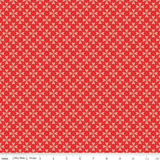 Hearts Grid Red - Riley Blake Designs
