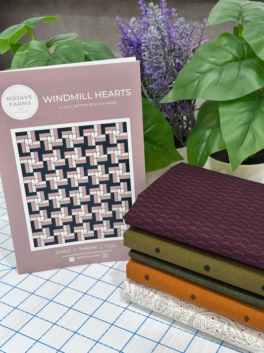 Windmill Hearts Quilt Kit - Warm