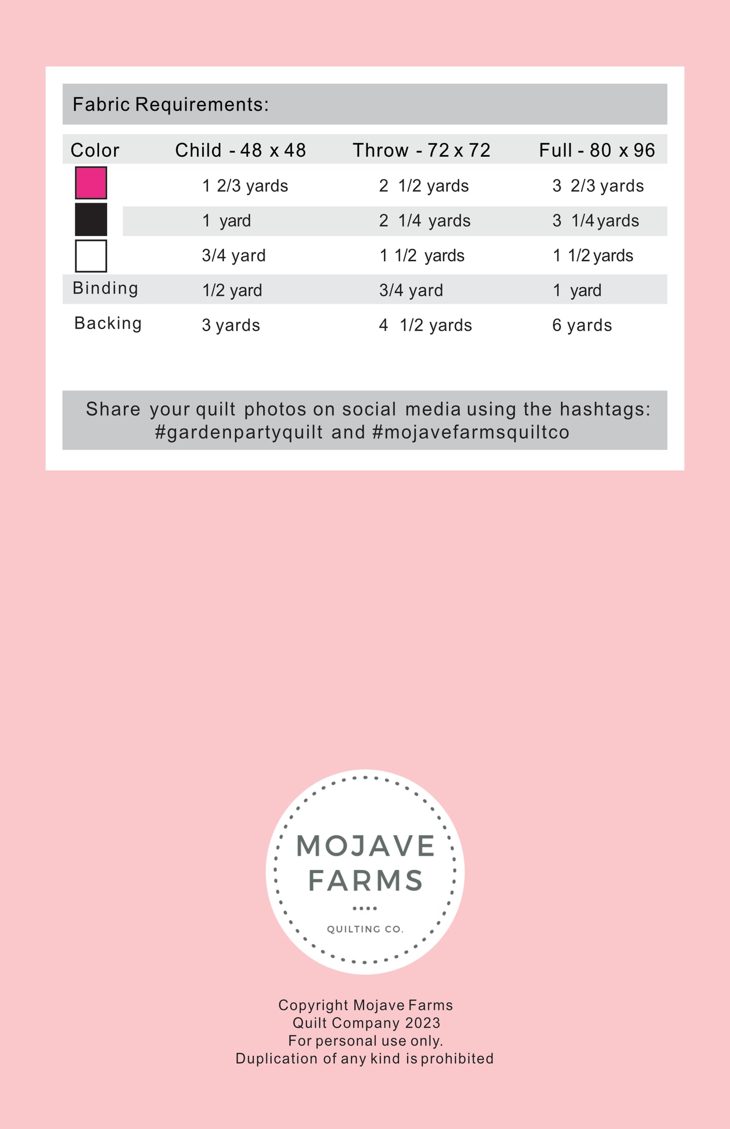 Garden Party Quilt Pattern - PDF Download