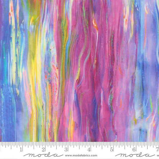 Fluid Glaze Stripes Watercolor Rainbow - Moda