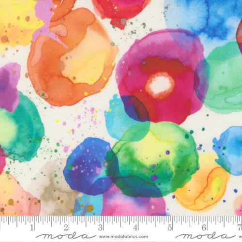 Specs of Color Dots Watercolor Rainbow - Moda