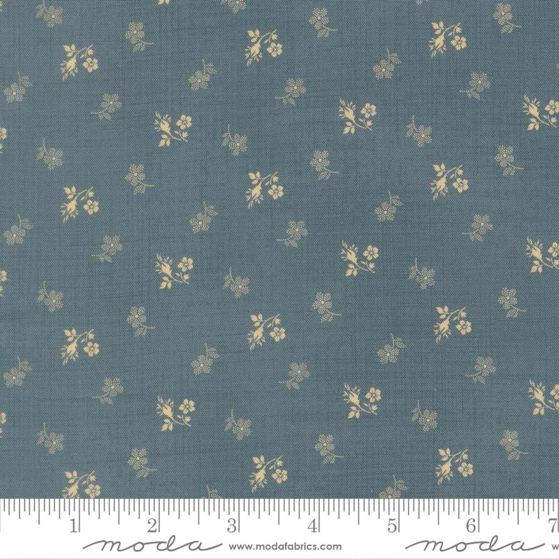 Mollies Dress Small Florals Cadet Blue - Moda