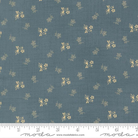 Mollies Dress Small Florals Cadet Blue - Moda