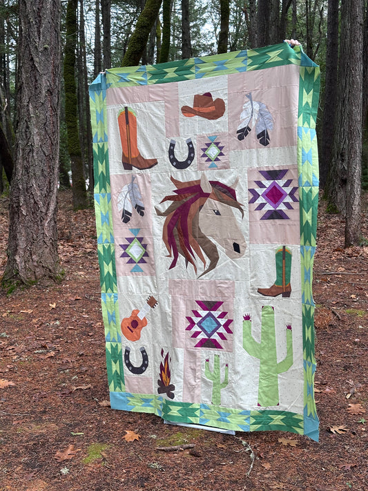 Stitchin' in the Southwest Quilt Kit - Colorway #2 (Horse block option)