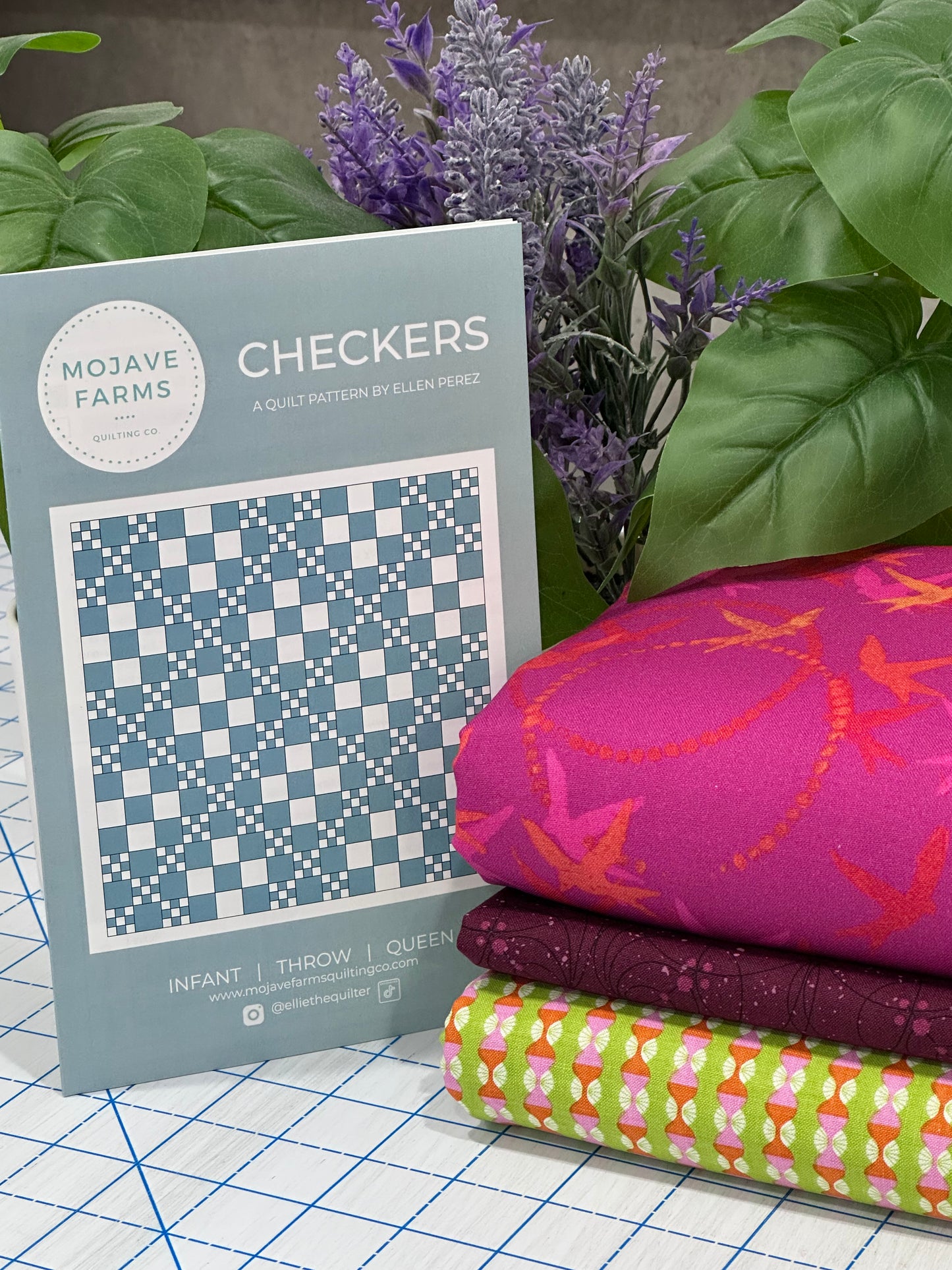 Checkers Quilt Kit - Birds Lime