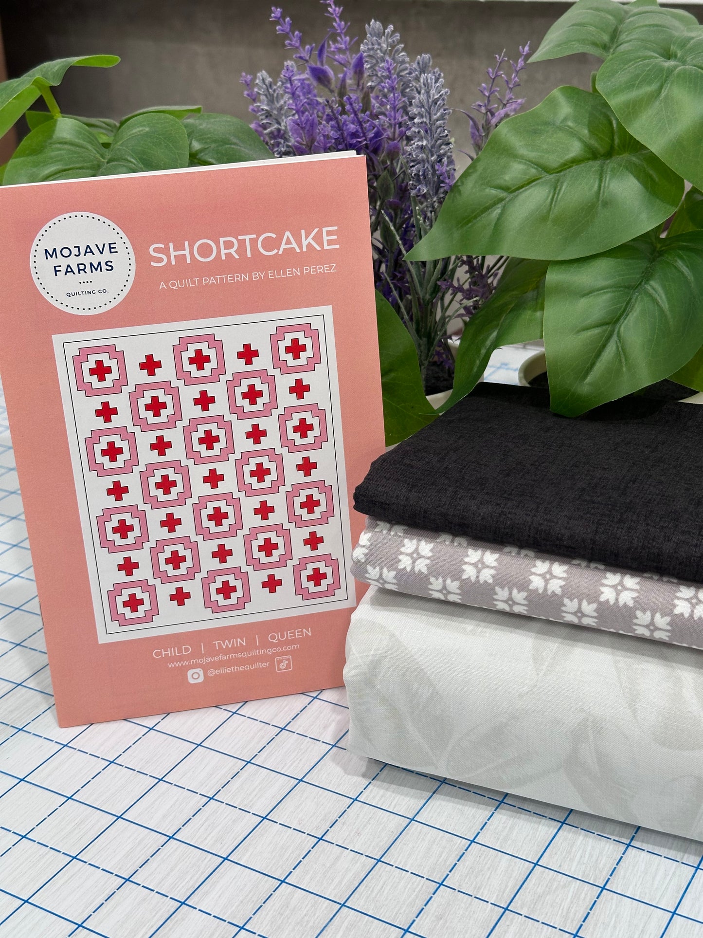 Shortcake Quilt Kit - Gray Foliage