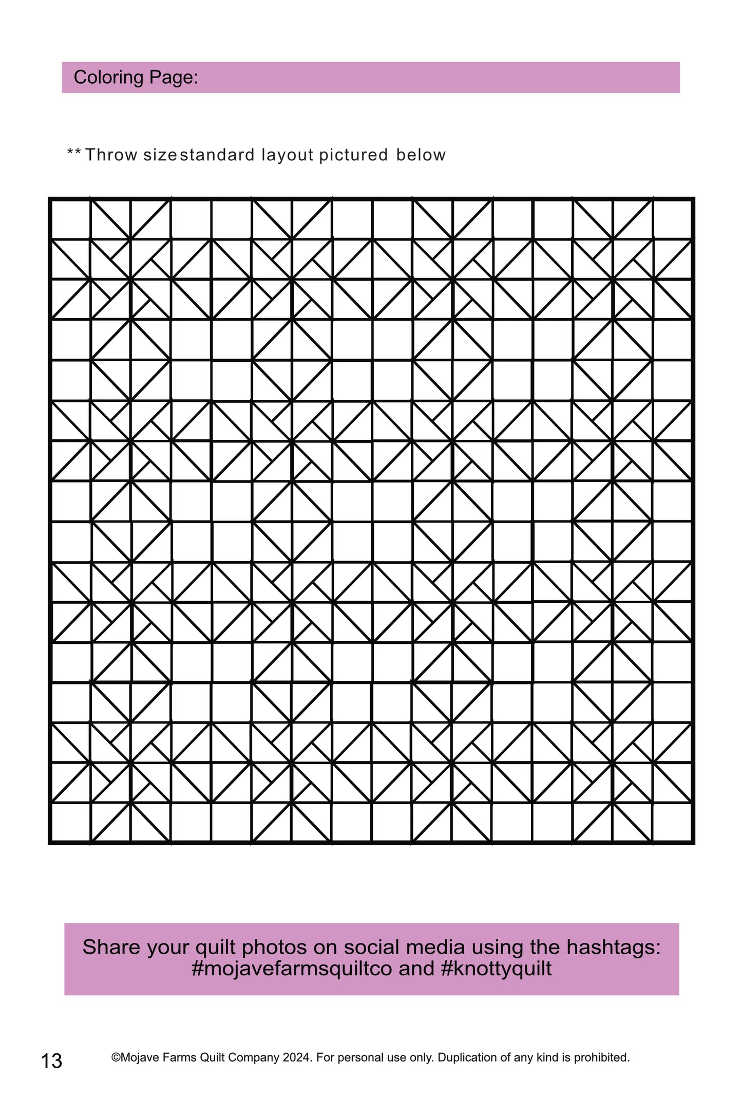 Knotty Quilt Coloring Page