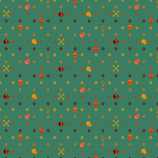 Flowery Bones Teal - Free Spirit