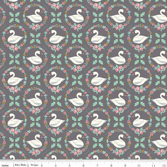 Swan Serenade Odette Gray Sparkle - Riley Blake Designs