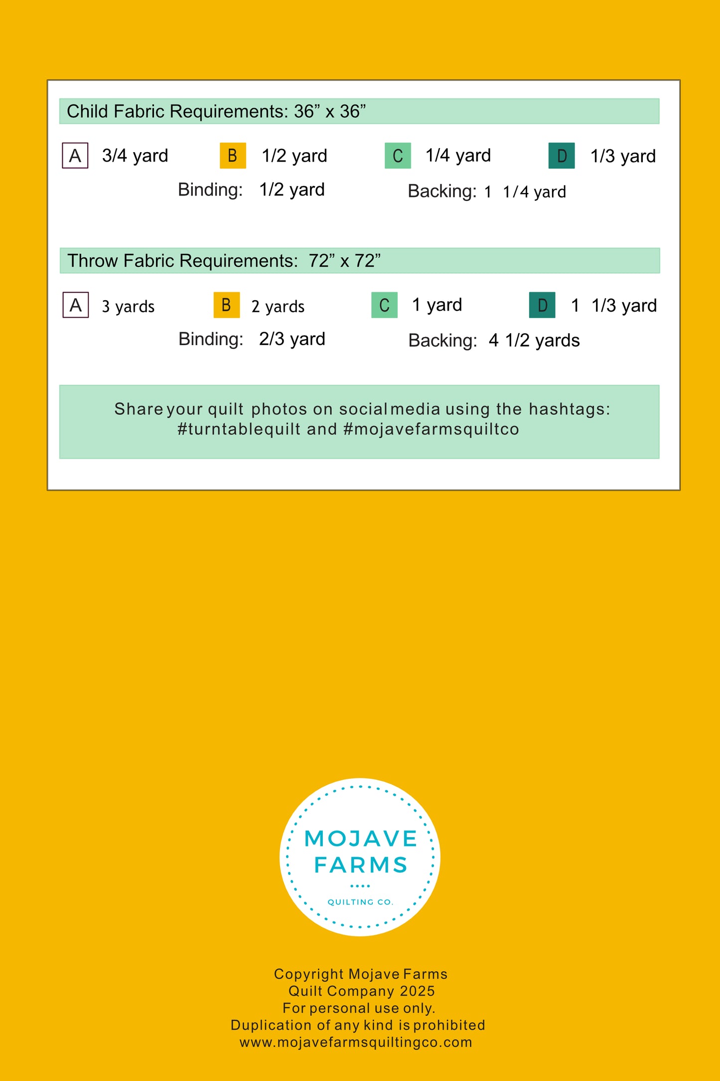 Turntable Quilt Pattern - Paper