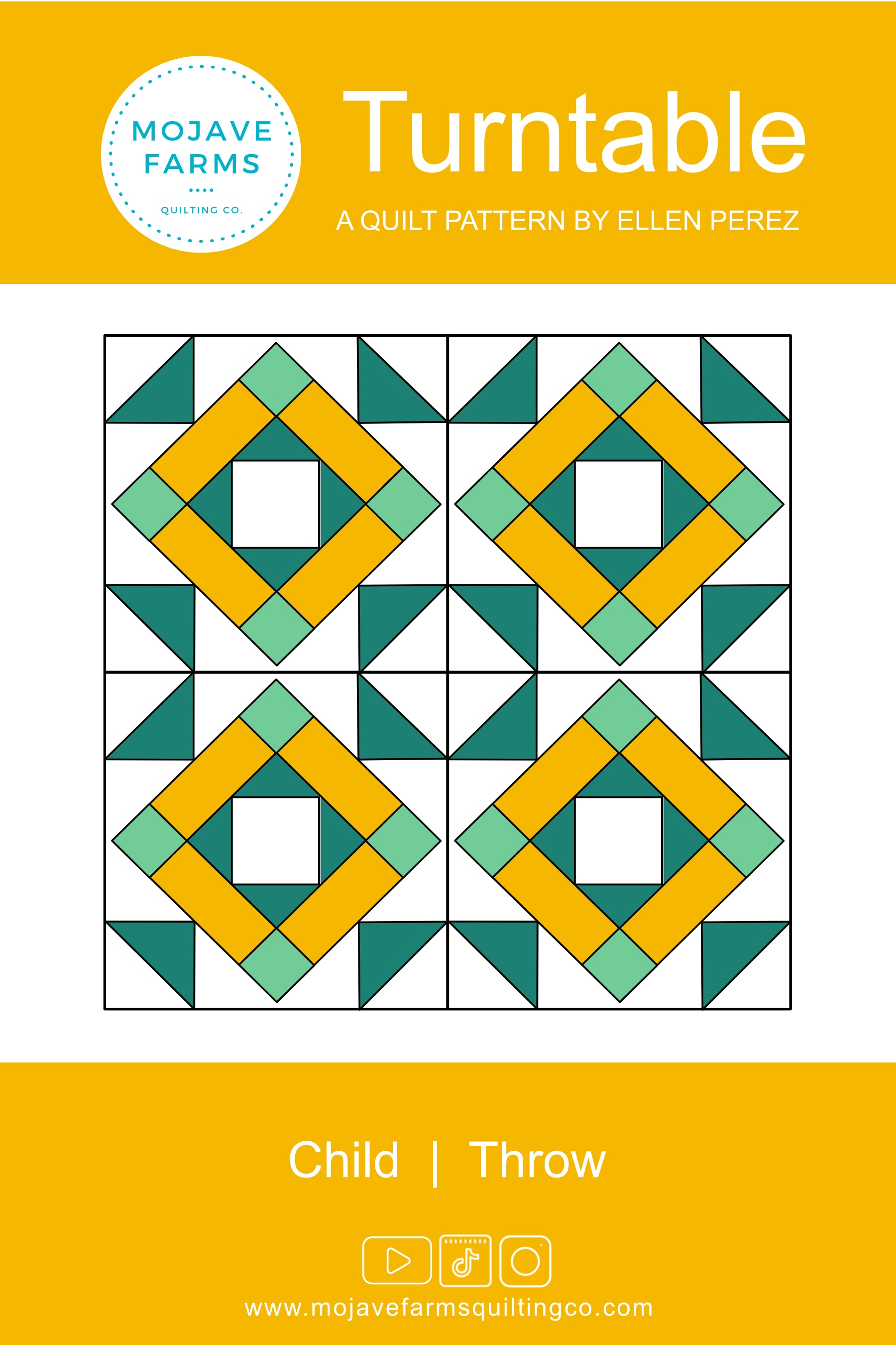 Turn Table Pattern Turntable Quilt Pattern - PDF Download – MOJAVE FARMS QUILT CO.
